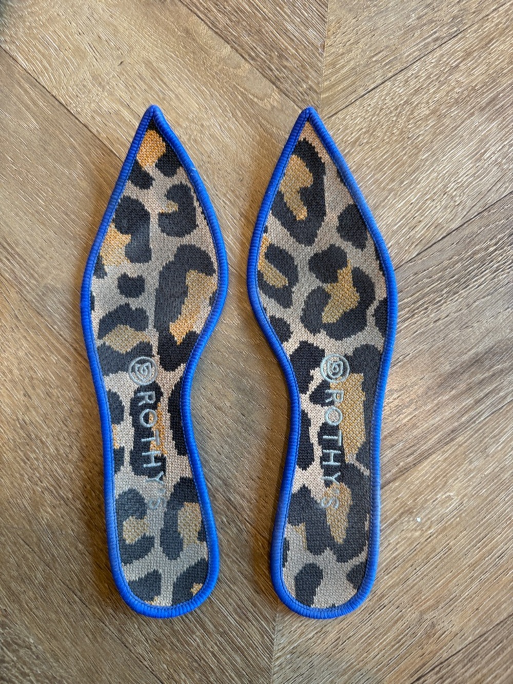 Rothy's Leopard Print Pointed Toe Flats in Black and Tan - Picture 6 of 12